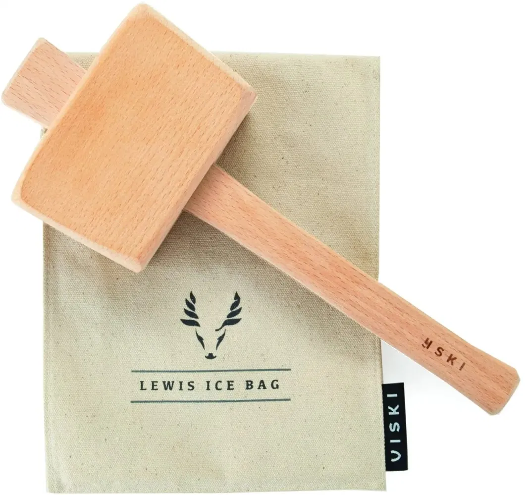 Bar Tools Kitchen Accessories Wooden Mallet Hammer with Cloth Bag